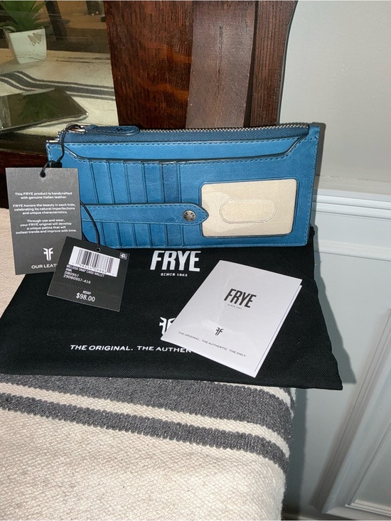Frye Handbags - NWT Frye Melissa Leather Snap Card Wallet Ink Blue Retail $98